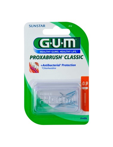 GUM PROXABRUSH CLASSIC 412 SCOVOLINO INTERDENTALE 8 PEZZI