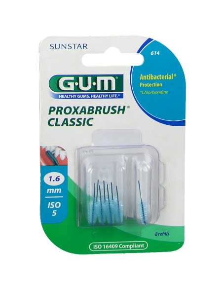 GUM PROXABRUSH CLASSIC 614 SCOVOLINO INTERDENTALE 8 PEZZI