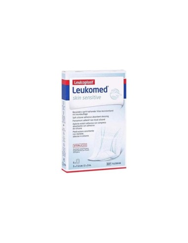 MEDICAZIONE IN TNT ADESIVO LEUKOMED SKIN SENSITIVE STERILE 5X7,2 CM 5 PEZZI