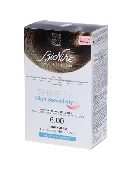 SHINE ON HIGH SENSITIVITY PLUS BIONDO SCURO 6,00 RIVELATORE IN CREMA 75 ML + CREMA COLORANTE 50 ML