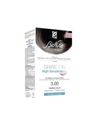 SHINE ON HIGH SENSITIVITY PLUS CASTANO SCURO 3,00 RIVELATORE IN CREMA 75 ML + CREMA COLORANTE 50 ML