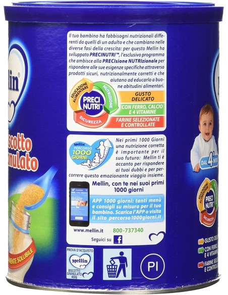 MELLIN BISCOTTO GRANULATO 400 G NUOVO FORMATO