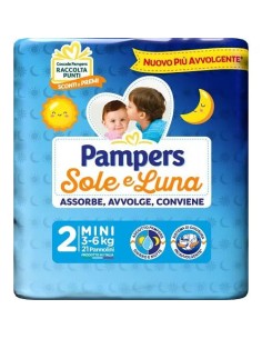 PAMPERS SOLE LUNA MIDINI 21 PEZZI
