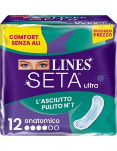 LINES SETA ULTRA ASSORBENTI ANATOMICO DWCT 12 PEZZI