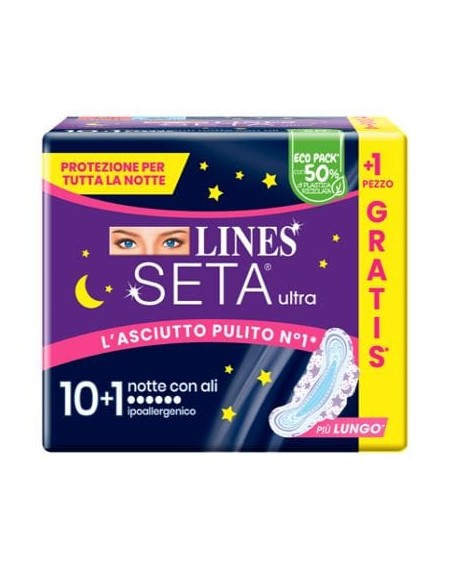 LINES SETA ULTRA ASSORBENTI NOTTE CP 10+1 PEZZI