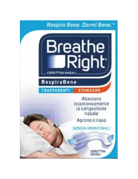 CEROTTI NASALI BREATHE RIGHT TRASPARENTI 10 PEZZI