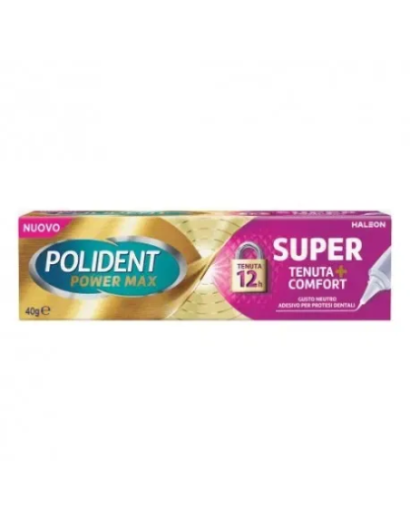 CREMA ADESIVA PROTESI DENTALI POLIDENT POWER MAX SUPER TENUTA+COMFORT 40 G