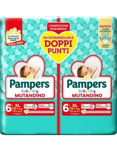 PAMPERS BABY DRY PANNOLINO MUTANDINA XL DUO DOWNCOUNT 28 PEZZI