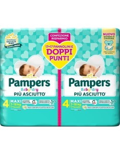 PAMPERS BABY DRY PANNOLINO DUO DOWNCOUNT MAXI 34 PEZZI 2