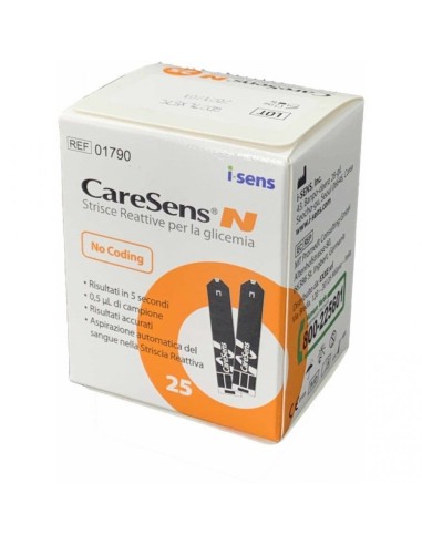 STRISCE MISURAZIONE GLICEMIA CARESENS N 25 PEZZI