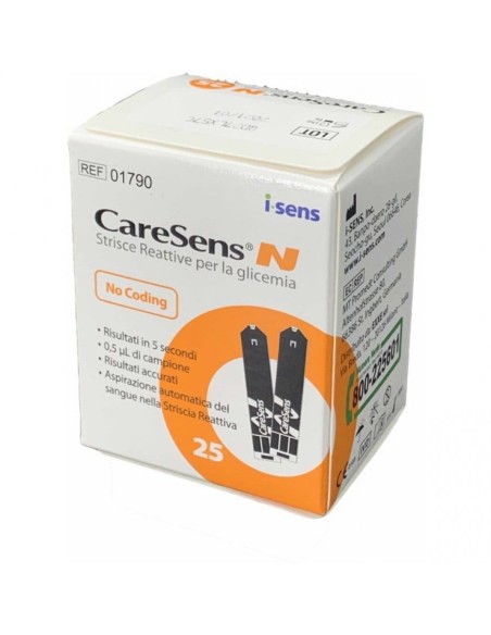 STRISCE MISURAZIONE GLICEMIA CARESENS N 25 PEZZI
