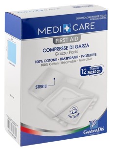GARZA MEDICARE COTONE 36X40 CM 12 PEZZI