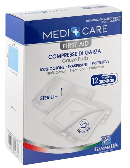 GARZA MEDICARE COTONE 36X40 CM 12 PEZZI