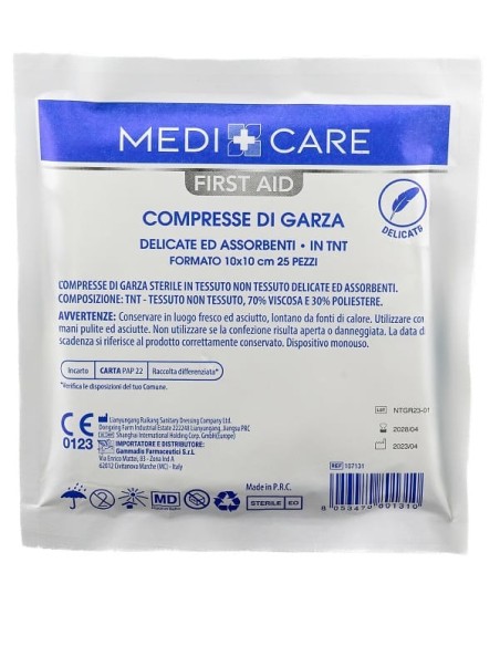 GARZA MEDICARE TNT 10X10 CM 25 PEZZI