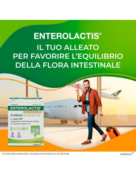 ENTEROLACTIS OROSOLUBILE 12 BUSTINE 8 MILIARDI DI CELLULE VIVE