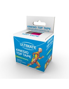 BENDAGGIO ADESIVO ELASTICO ULTIMATE ITALIA KINESIO TOP TAPE FUCSIA 5 CM X 5 M