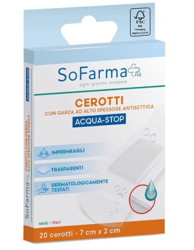 CEROTTO ACQUASTOP 7X2 CM 20 PEZZI SOFARMAPIU'