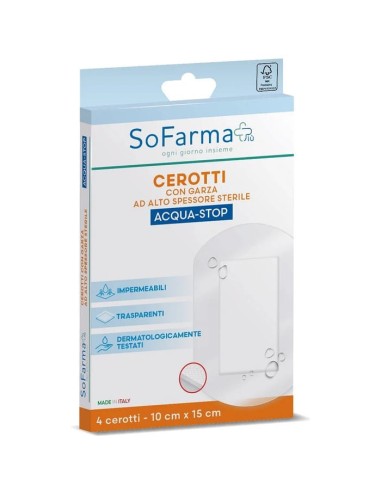 CEROTTO ACQUASTOP 10X15 CM 4 PEZZI SOFARMAPIU'
