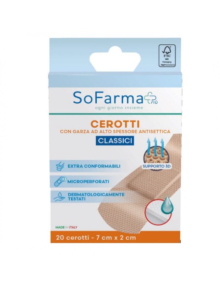 CEROTTO CLASSICO 7X2 CM 20 PEZZI SOFARMAPIU'