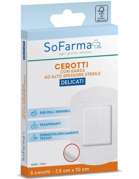 CEROTTO DELICATO 7,5X10 CM 5 PEZZI SOFARMAPIU'