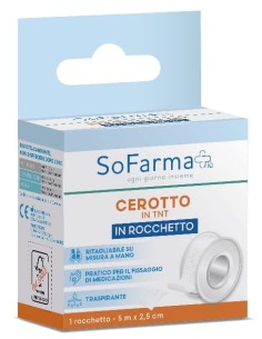 ROCCHETTO TESSUTO NON TESSUTO M 5X2,5 CM SOFARMAPIU'