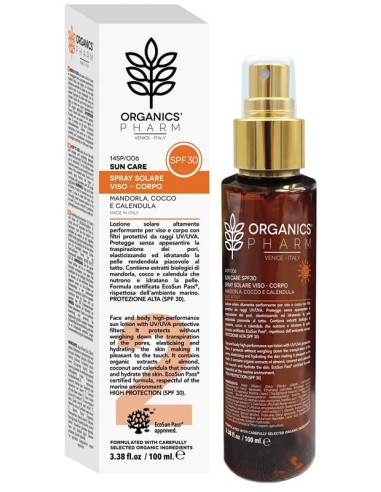 ORGANICS PHARM SUN CARE SPRAY SOLARE VISO-CORPO SPF30 100 ML