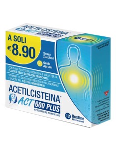 ACETILCISTEINA ACT PLUS NAC 600 12 BUSTINE EFFERVESCENTI AGRUMI