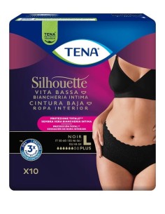 PANNOLONE A MUTANDINA ASSORBENTE TENA SILHOUETTE NOIR L VITA BASSA 10 PEZZI