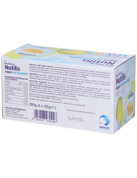 NUTILIS AQUA GEL LIMONE 4 PEZZI DA 125 G