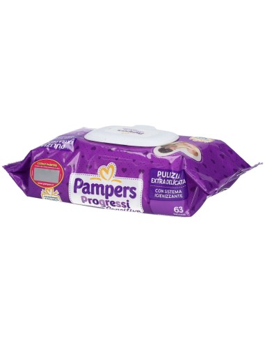 PAMPERS PROGRESSI SALVIETTE SENSITIVE ALOE RICARICA 63 PEZZI