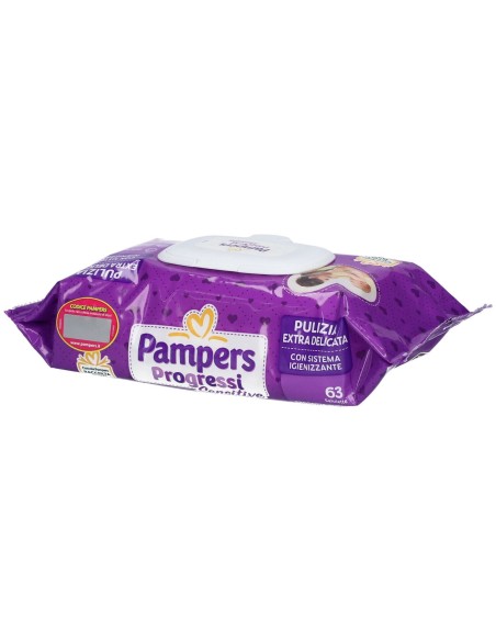 PAMPERS PROGRESSI SALVIETTE SENSITIVE ALOE RICARICA 63 PEZZI