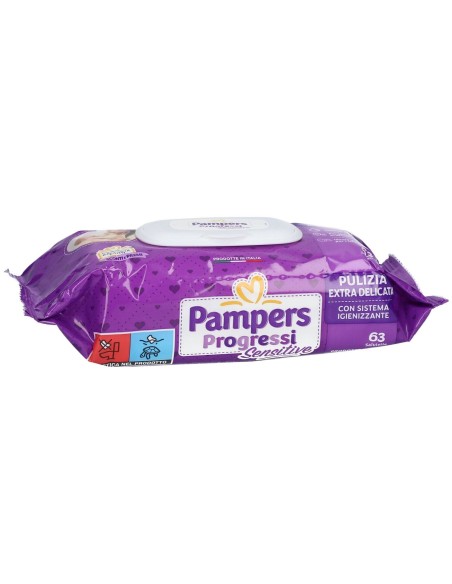 PAMPERS PROGRESSI SALVIETTE SENSITIVE ALOE RICARICA 63 PEZZI