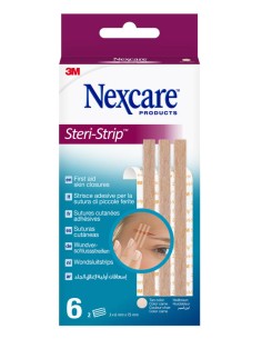 STRISCIA ADESIVA SUTURA PICCOLE FERITE NEXCARE STERI-STRIP CARNE 6X75 MM 6 PEZZI