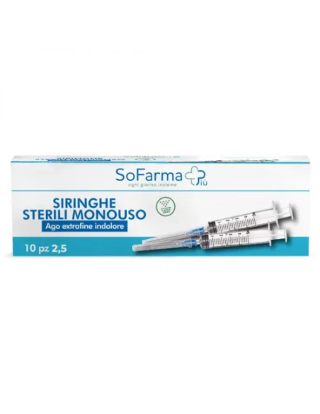 SIRINGA STERILE 2,5MM GAUGE 23 10 PEZZI SOFARMAPIU'