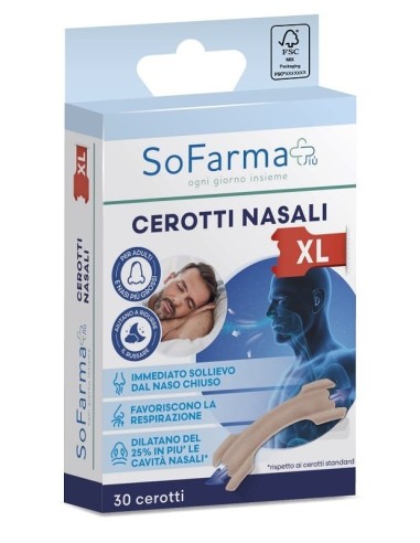 CEROTTO NASALE EXTRA LARGE 6,7 X2CM 30 PEZZI SOFARMAPIU'