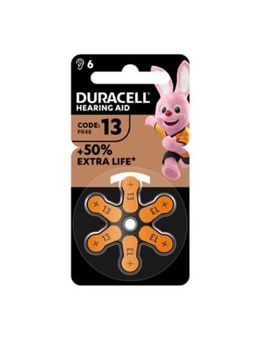 DURACELL EASY TAB 13 ARANCIO BATTERIA PER APPARECCHIO ACUSTICO 6 PEZZI