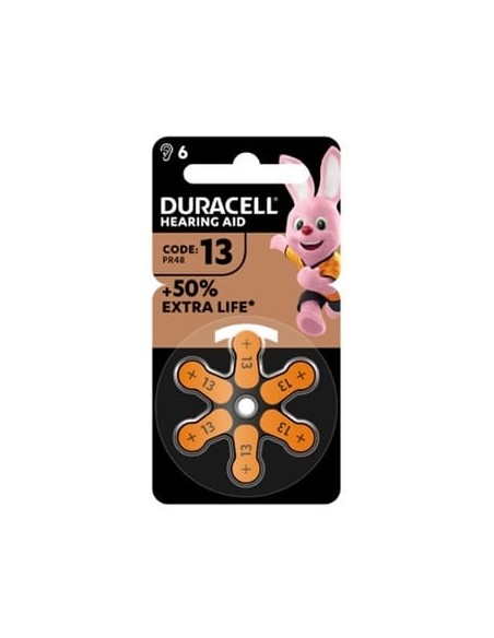 DURACELL EASY TAB 13 ARANCIO BATTERIA PER APPARECCHIO ACUSTICO 6 PEZZI