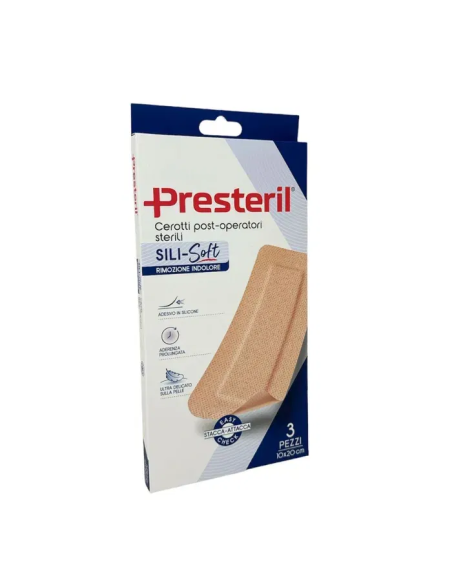 CEROTTO PRESTERIL SILI-SOFT SKIN POST OPERATORIO 10X20 CM 3 PEZZI