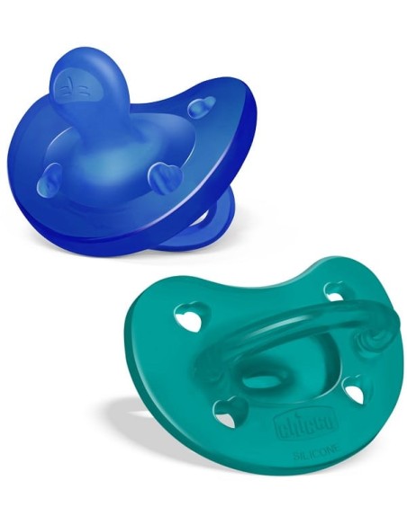 CHICCO GOMMOTTO SILICONE AZZURRO 6-16 MESI 2 PEZZI