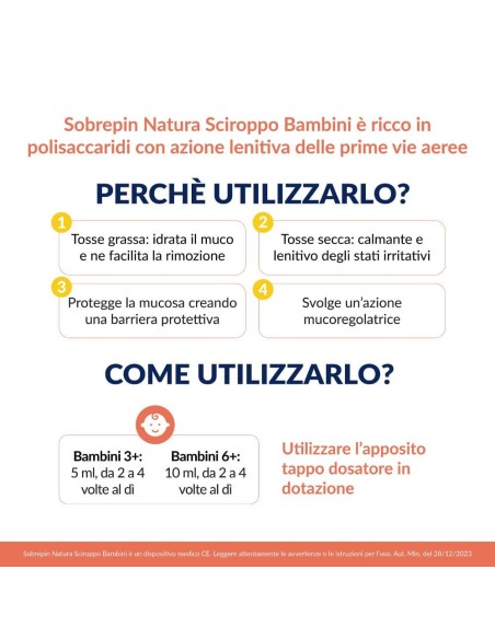 SOBREPIN NATURA SCIROPPO BAMBINI 180 ML
