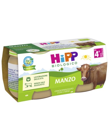 HIPP BIO OMOGENEIZZATO MANZO 2 PEZZI DA 80 G