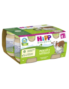 HIPP BIO OMOGENEIZZATO POLLO E VITELLO 4 PEZZI DA 80 G