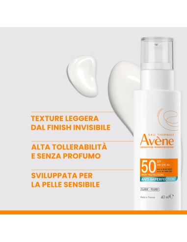EAU THERMALE AVENE SOLARE FLUIDO ANTI-IMPERFEZIONI SPF50 40 ML