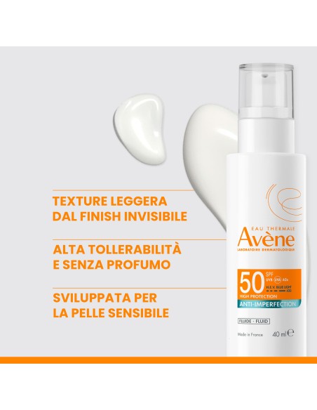 EAU THERMALE AVENE SOLARE FLUIDO ANTI-IMPERFEZIONI SPF50 40 ML