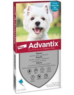ADVANTIX SPOT-ON soluzione 6 pipette 1 ml cani da 4 a 10 kg