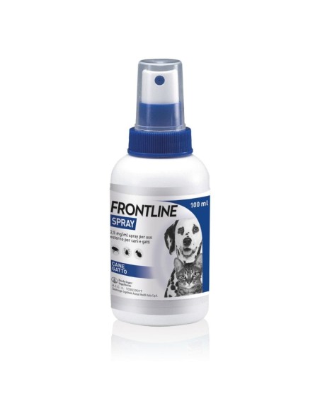 Frontline Spray 100ml, Protegge Cani, Gatti e Cuccioli dal Secondo Giorno di Vita Da Pulci, Zecche E Pidocchi