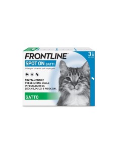 Frontline Spot On Gatti x3 Pipette, Antiparassitario per Gatti e Gattini, Contro Zecche, Pulci e Pidocchi