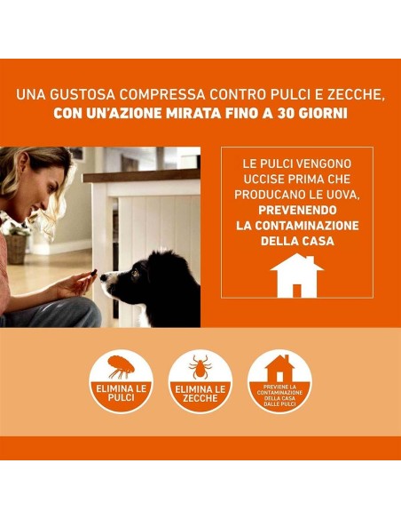 FRONTPRO x3 Compresse Masticabili Antiparassitario Per Cani (25-50Kg) Contro Pulci e Zecche