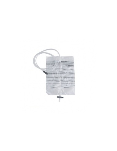 SACCA RACCOLTA URINA DA LETTO IN PVC NON STERILE VOLUME 2 LITRI TUBO LUNGHEZZA 130 CM CON SCARICO E VALVOLA ANTIREFLUSSO