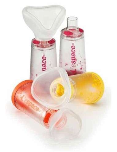 CAMERA DISTANZIATRICE PER EROGATORI SPRAY PREDOSATI L'ESPACE 220ML PER ADULTI SPAZIO MORTO 88ML CON MASCHERA VALVOLA INSPIRAZION